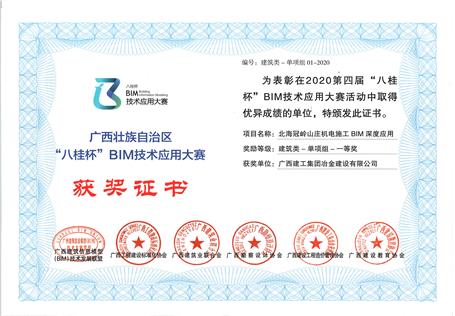喜訊！公司榮獲“八桂杯”BIM技術(shù)應(yīng)用大賽一等獎(jiǎng)